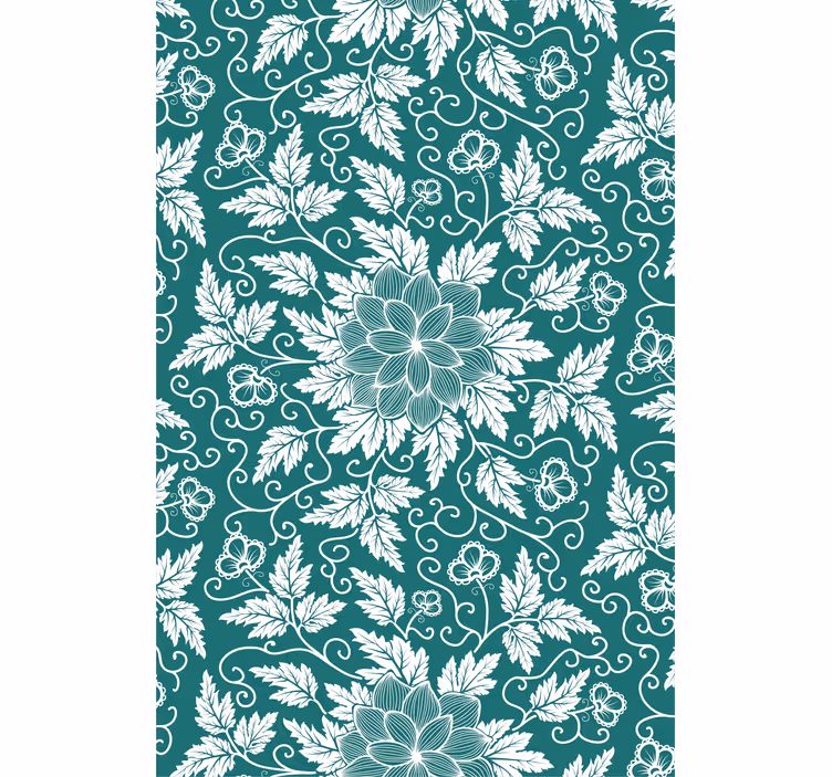Papel de parede para sala com ornamento floral vintage - TenStickers
