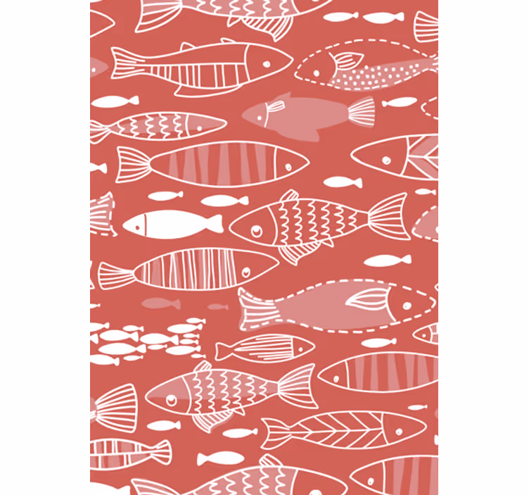 Papel de parede para sala muitos peixes no mar - TenStickers
