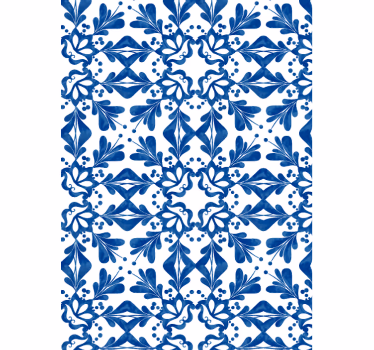 Papel de parede para sala padrão vintage azul - TenStickers