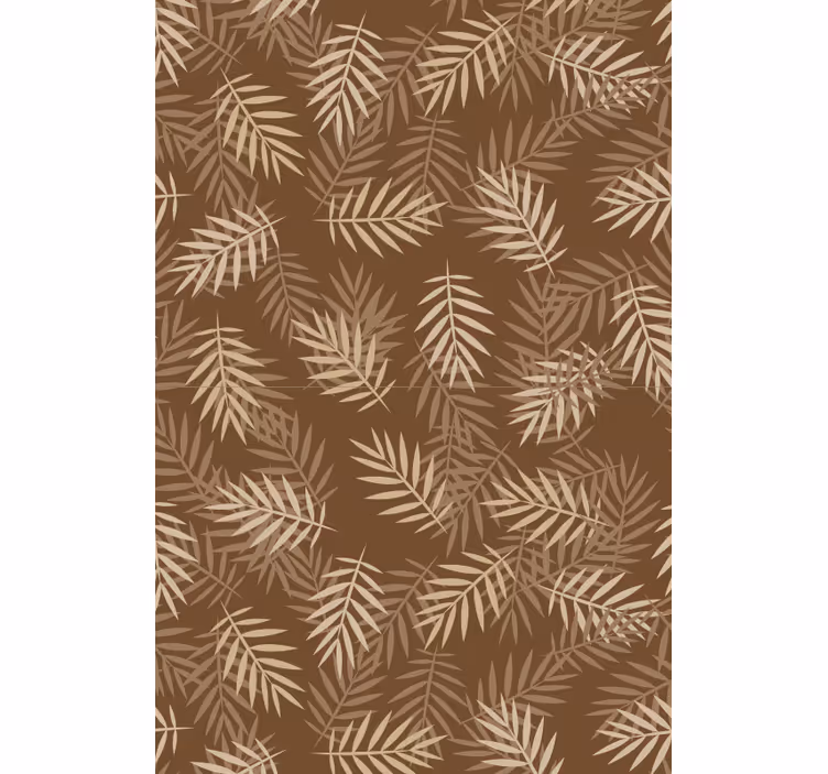 Papel de parede para sala padrão folhas naturais - TenStickers