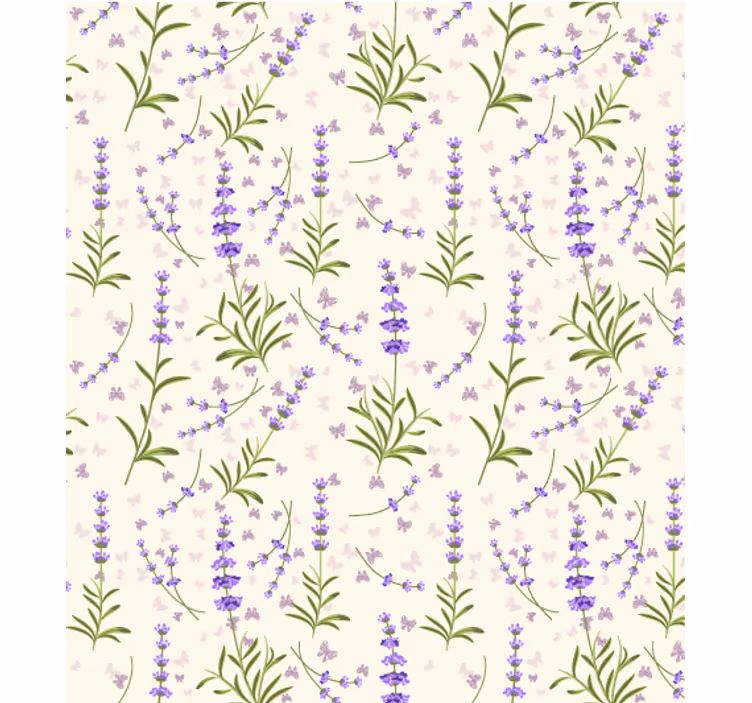 Papel de parede para sala padrão floral lavanda - TenStickers