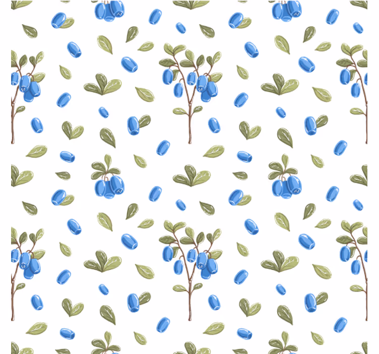 Papel de parede para sala padrão botânico azul - TenStickers