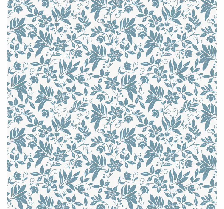 Papel de parede azulejo floral turquesa - TenStickers