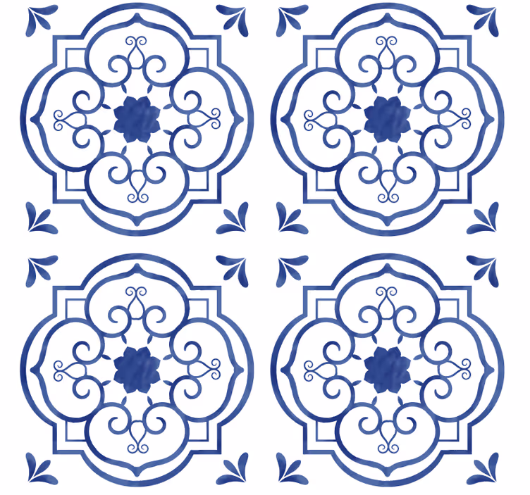 Papel de parede azulejo clássico - TenStickers