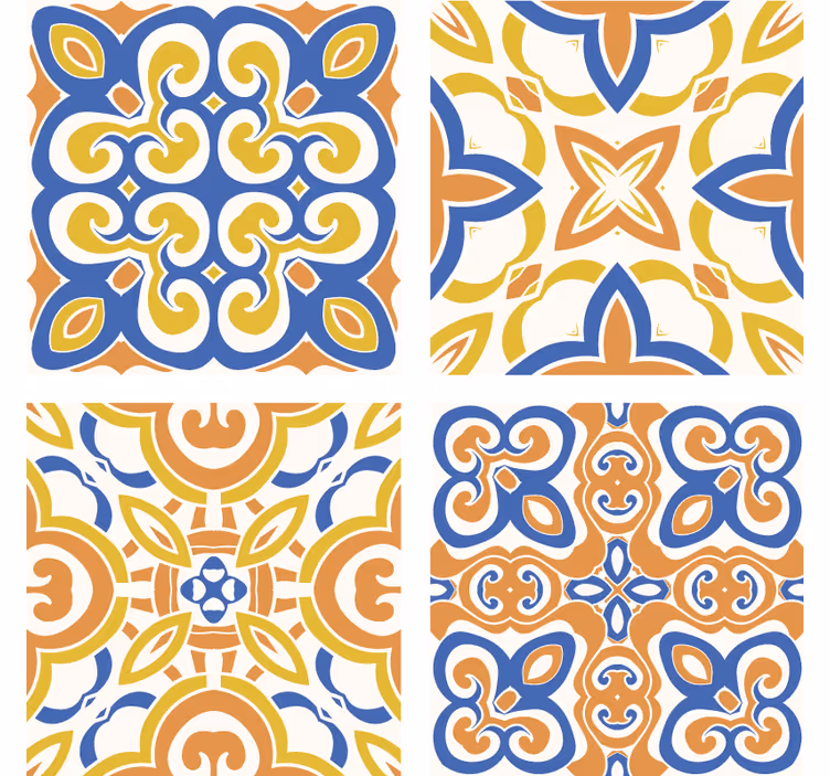 Papel de parede azulejo cerâmico siciliano - TenStickers
