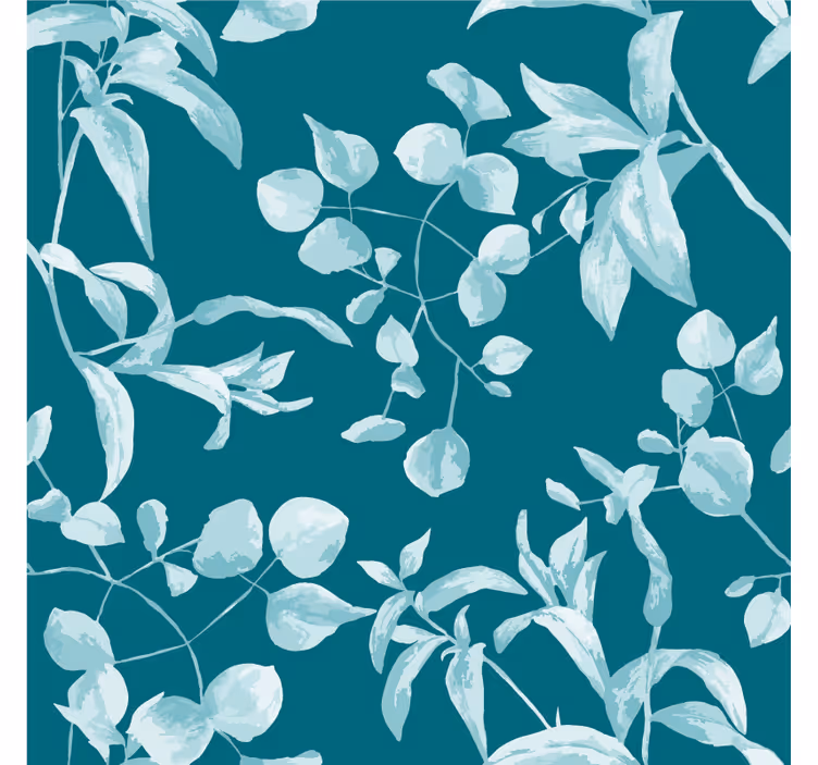 Papel de parede flores em aquarela azul - TenStickers