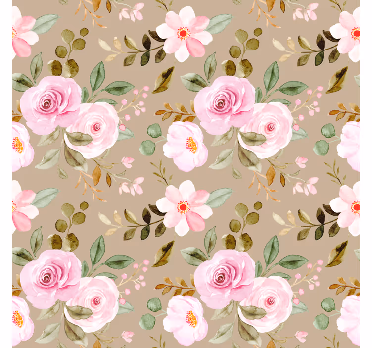 Papel de parede flores textura de rosas bege vintage - TenStickers