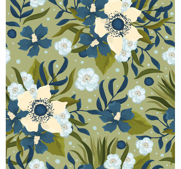 Papel de parede flores padrão floral colorido de verão - TenStickers