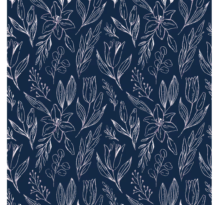 Papel de parede flores padrão floral de lírios - TenStickers
