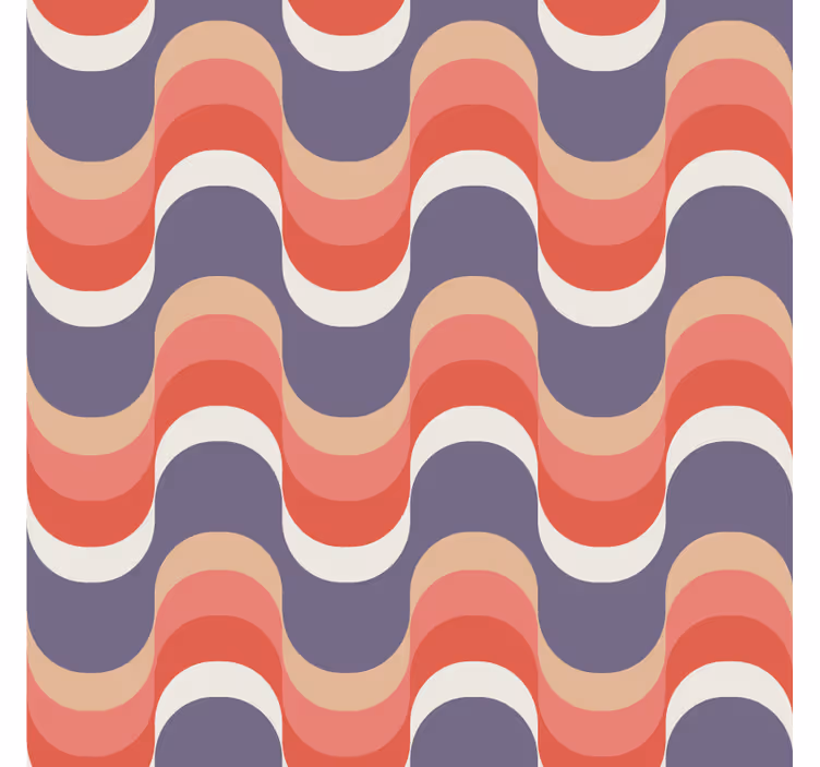 Papel de parede formas geométricas padrão ondulado - TenStickers