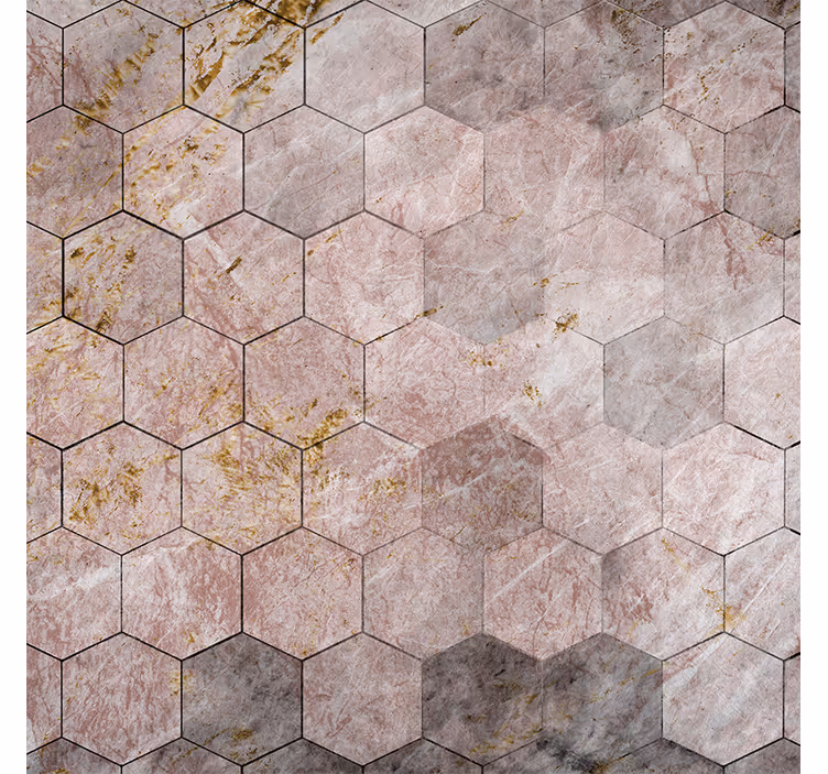 Papel de parede vintage com padrão hexagonal em ombré - TenStickers