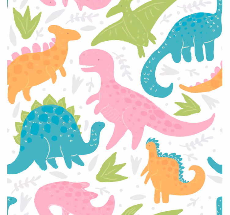 Papel de parede dinossauros em cores pastel - TenStickers