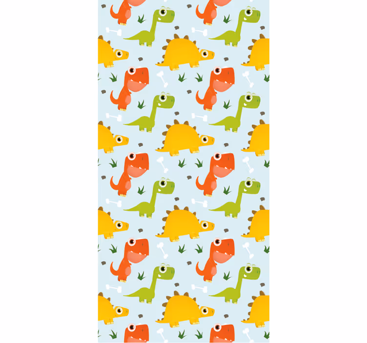 Papel de parede dinossauros padrão pequeno de dinossauro - TenStickers