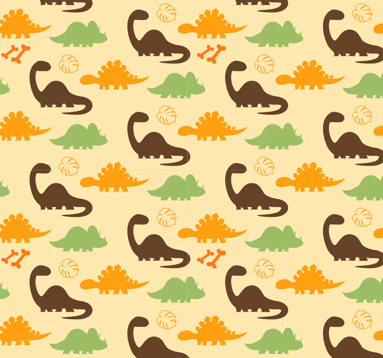 Papel de parede dinossauros fundo bege - TenStickers