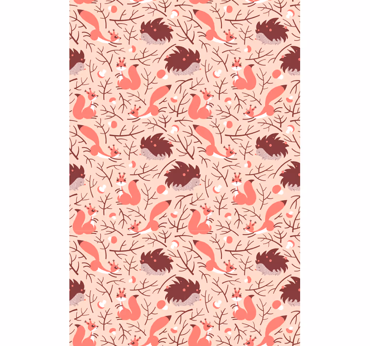 Papel de parede dinossauros esquilos e ouriços - TenStickers