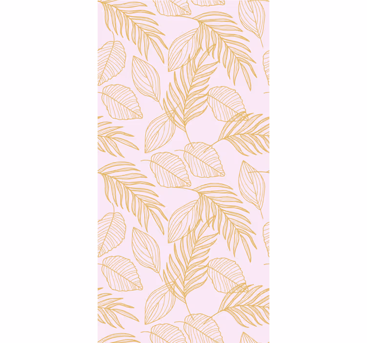 Papel de parede para sala padrão de folhas elegante - TenStickers