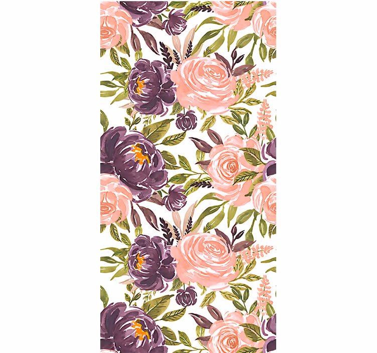 Papel de parede para sala flores aquareladas encantadoras - TenStickers