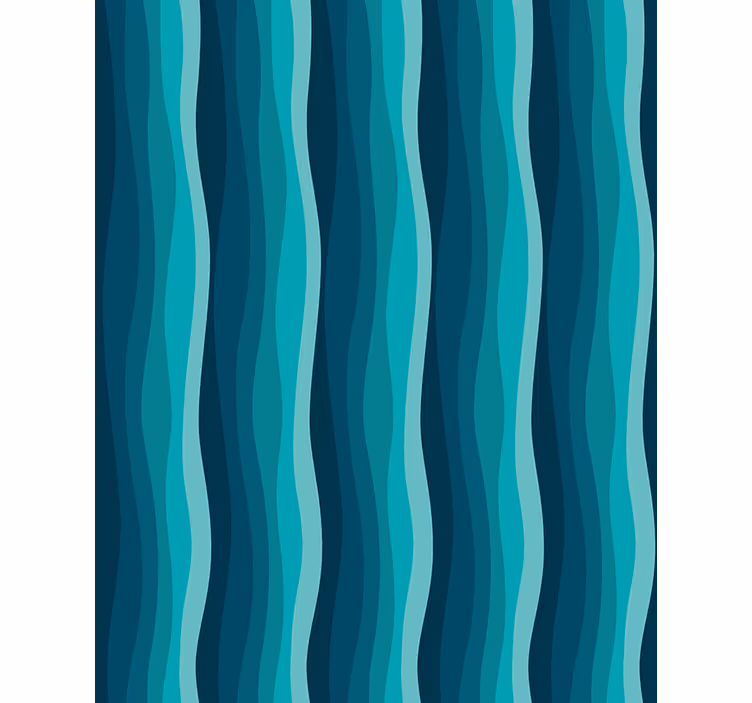 Papel de parede para sala com padrão azul ondulado - TenStickers