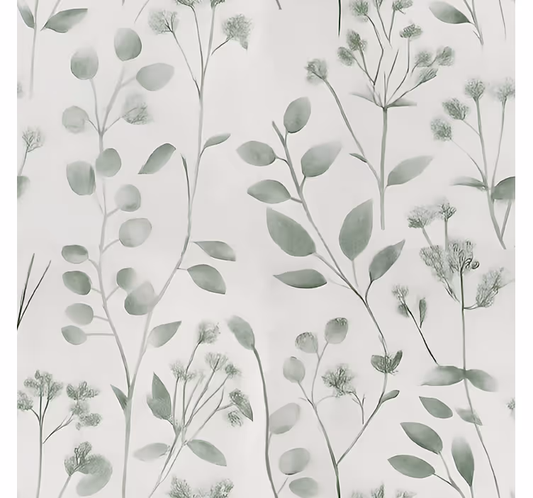 Papel de parede para cozinha folhas elegantes aquarella - TenStickers