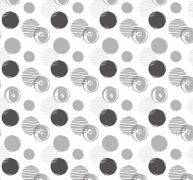 Papel de parede para cozinha com padrão de círculos cinzas - TenStickers
