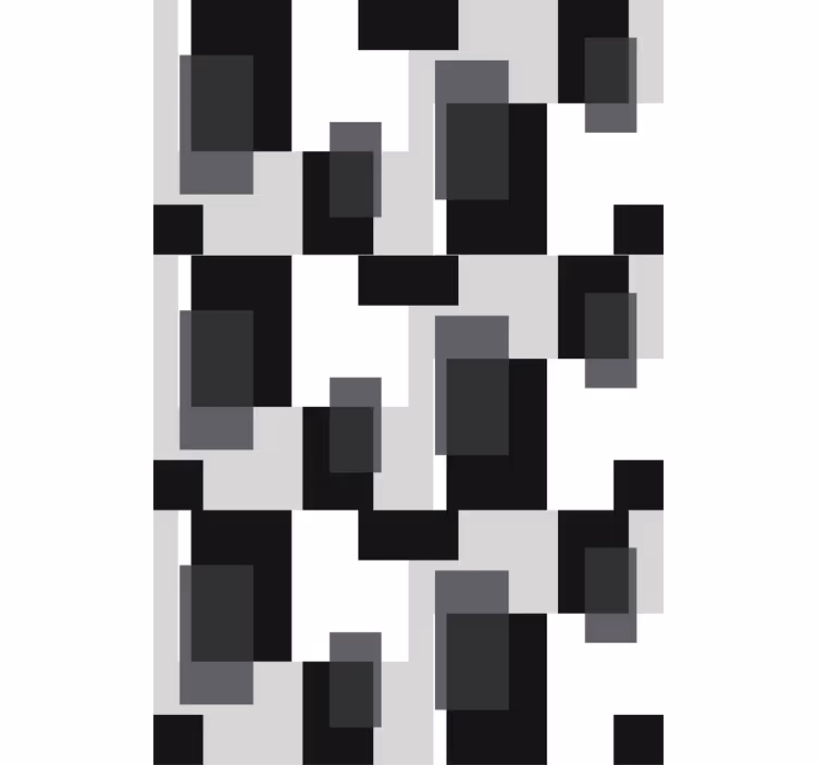Papel de parede moderno blocos de cores preto e branco - TenStickers