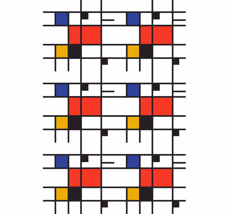 Papel de parede moderno arte geométrica de mondrian - TenStickers