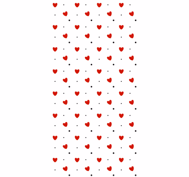 Papel de parede moderno corações e pontos decorativos - TenStickers