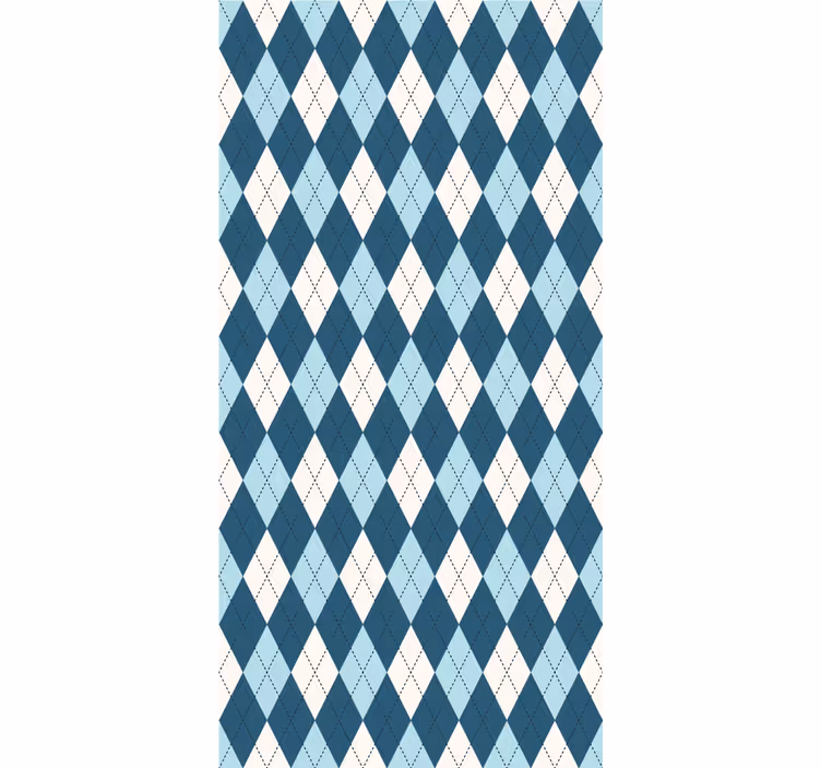 Papel de parede moderno padrão de diamantes azuis - TenStickers