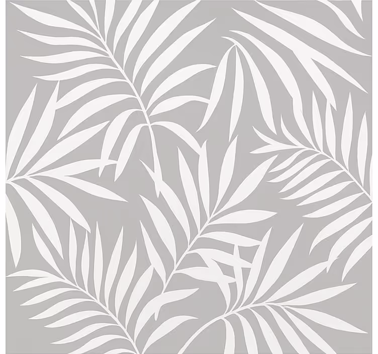 Papel de parede casa de banho folhas elegantes cinzas - TenStickers