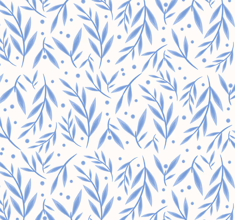 Papel de parede casa de banho padrão azul e branco - TenStickers