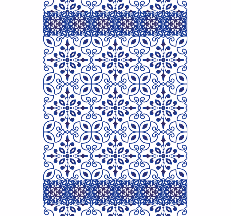 Papel de parede casa de banho azulejos azuis ornamentais - TenStickers