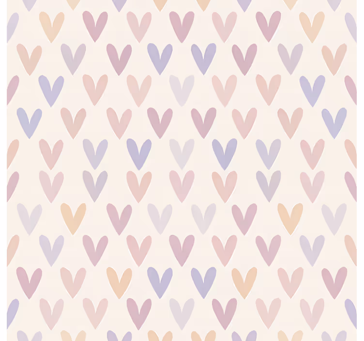 Papel de parede infanto juvenil padrão corações pastel - TenStickers