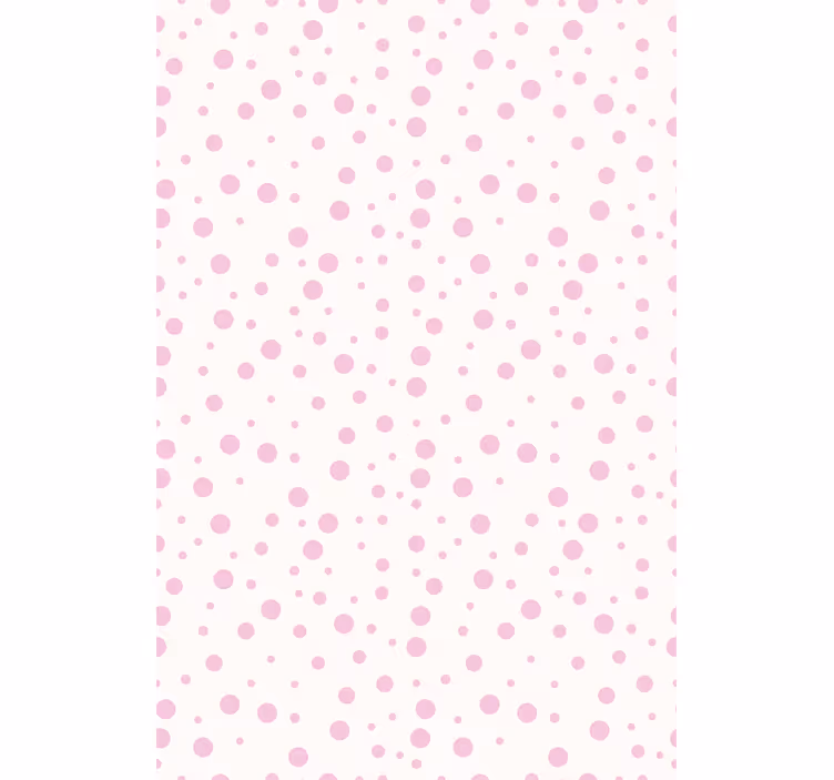 Papel de parede infanto juvenil com padrões de bolinhas rosas - TenStickers