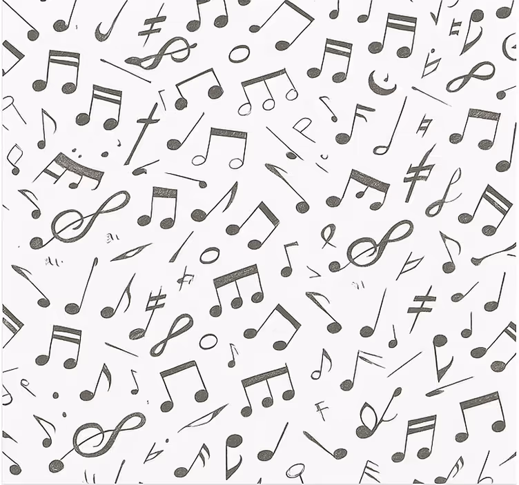 Papel de parede infanto juvenil com padrão de notas musicais - TenStickers