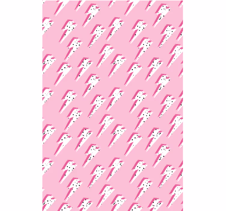 Papel de parede infanto juvenil raios brancos sobre fundo rosa - TenStickers