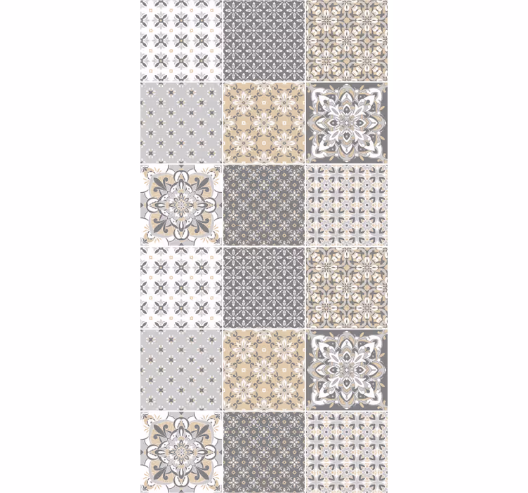 Papel de parede para cozinha efeito azulejo marroquino - TenStickers
