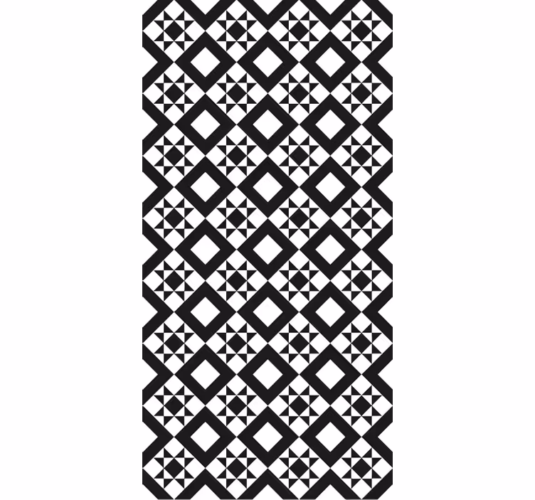 Papel de parede para cozinha azulejo geométrico preto e branco - TenStickers