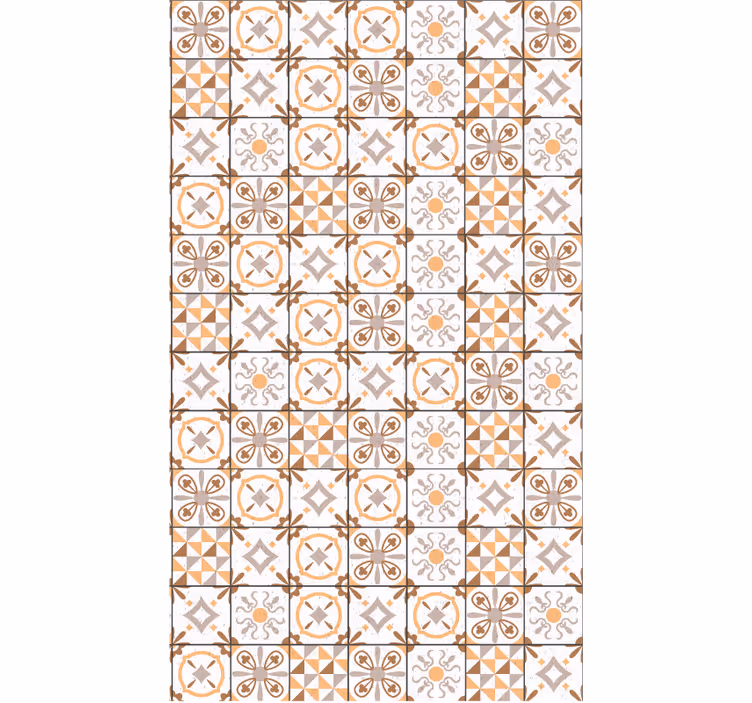 Papel de parede para cozinha tapete vinílico quadrados marrons - TenStickers
