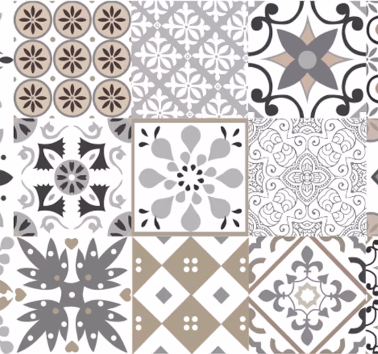 Papel de parede para cozinha mosaico cinza - TenStickers