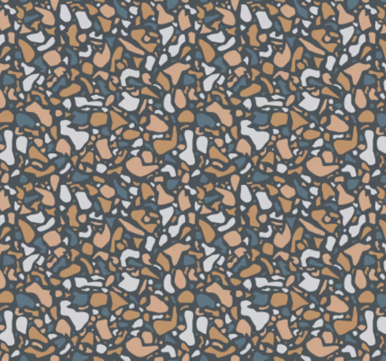 Papel de parede para cozinha em terrazzo azul e marrom - TenStickers
