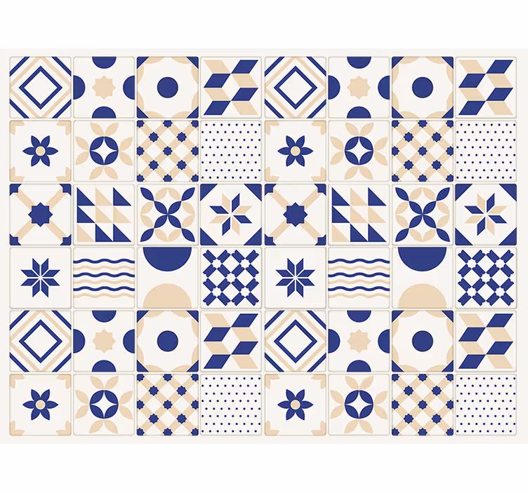 Papel de parede para cozinha estilo azulejo - TenStickers