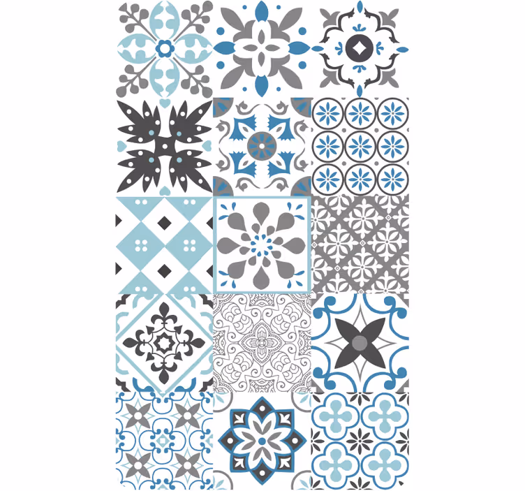 Papel de parede para cozinha mosaico azul - TenStickers