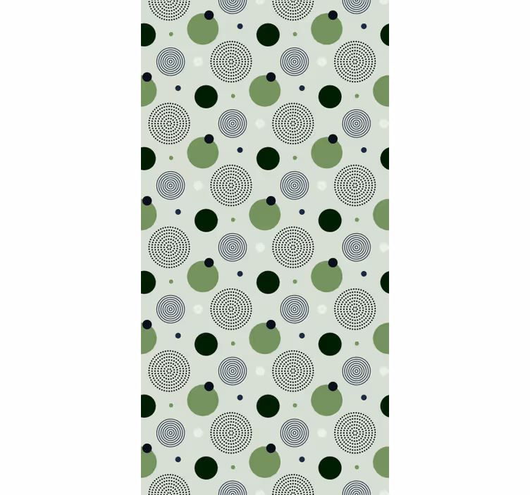 Papel de parede para cozinha com padrões circulares verdes - TenStickers