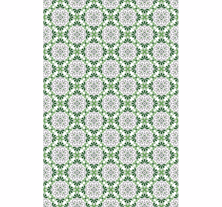 Papel de parede para cozinha mosaico floral verde - TenStickers