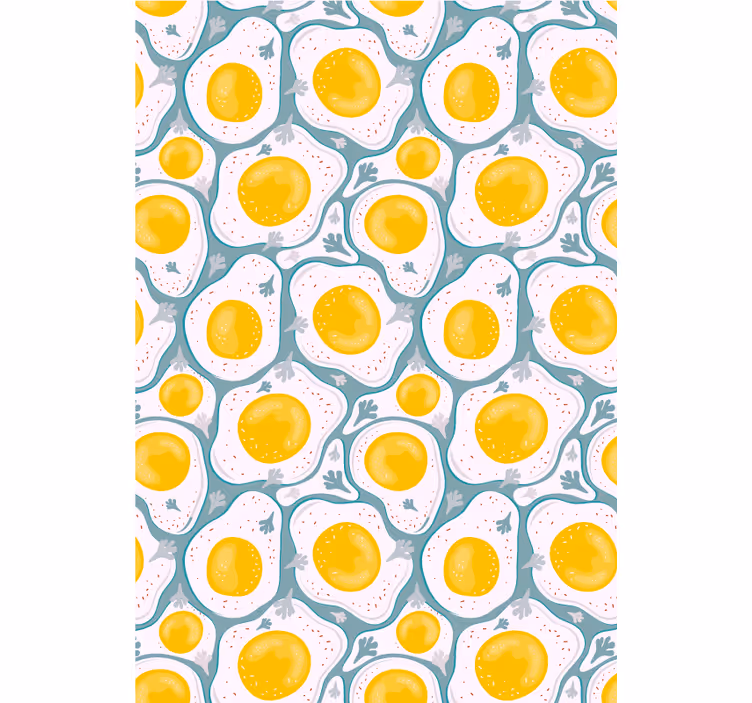 Papel de parede para cozinha padrão ovos ensolarados - TenStickers