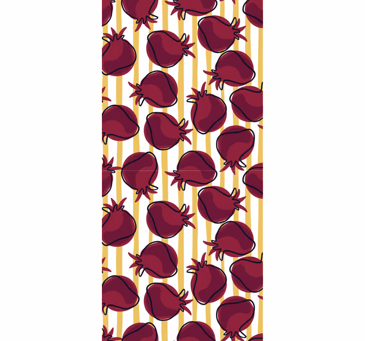 Papel de parede para cozinha com padrão de romã - TenStickers