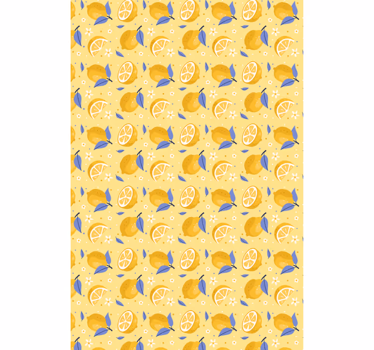 Papel de parede para cozinha padrão de limão - TenStickers