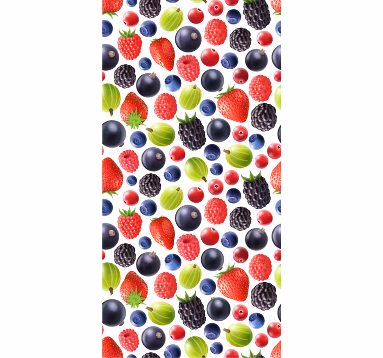 Papel de parede para cozinha coleção frutas silvestres - TenStickers