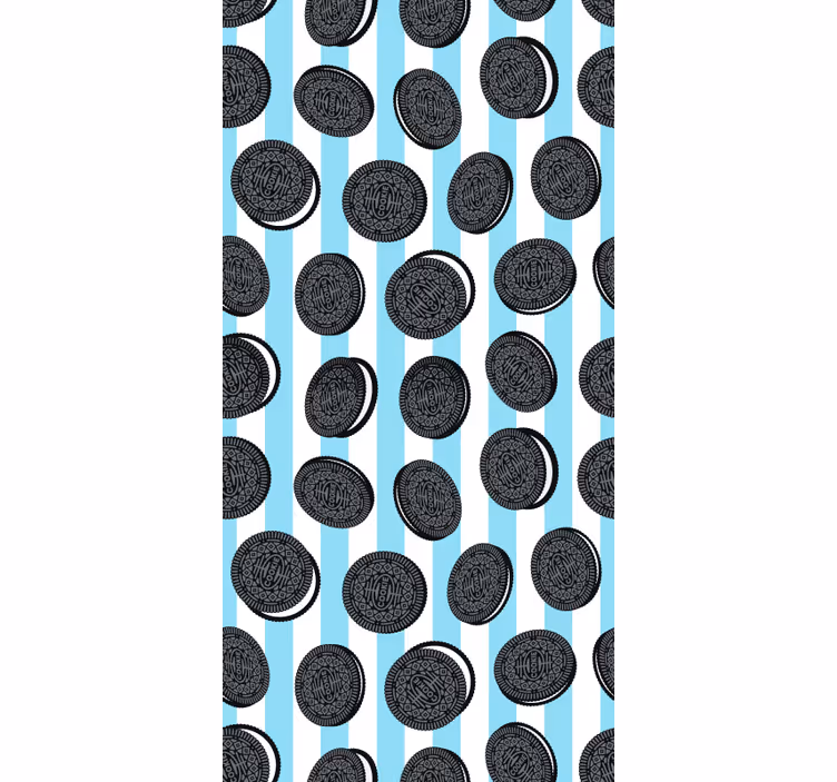 Papel de parede para cozinha padrão listrado oreo - TenStickers