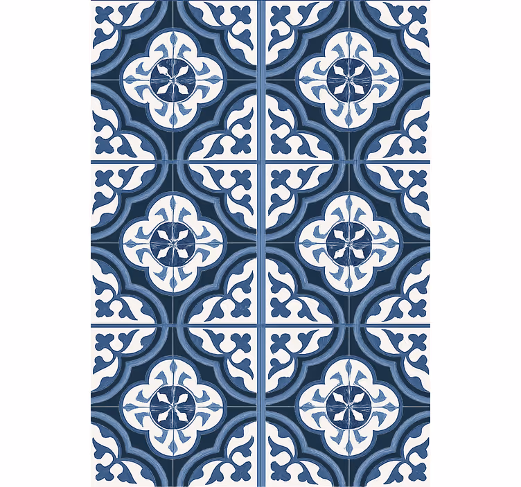 Papel de parede para sala azul "majorica" português - TenStickers